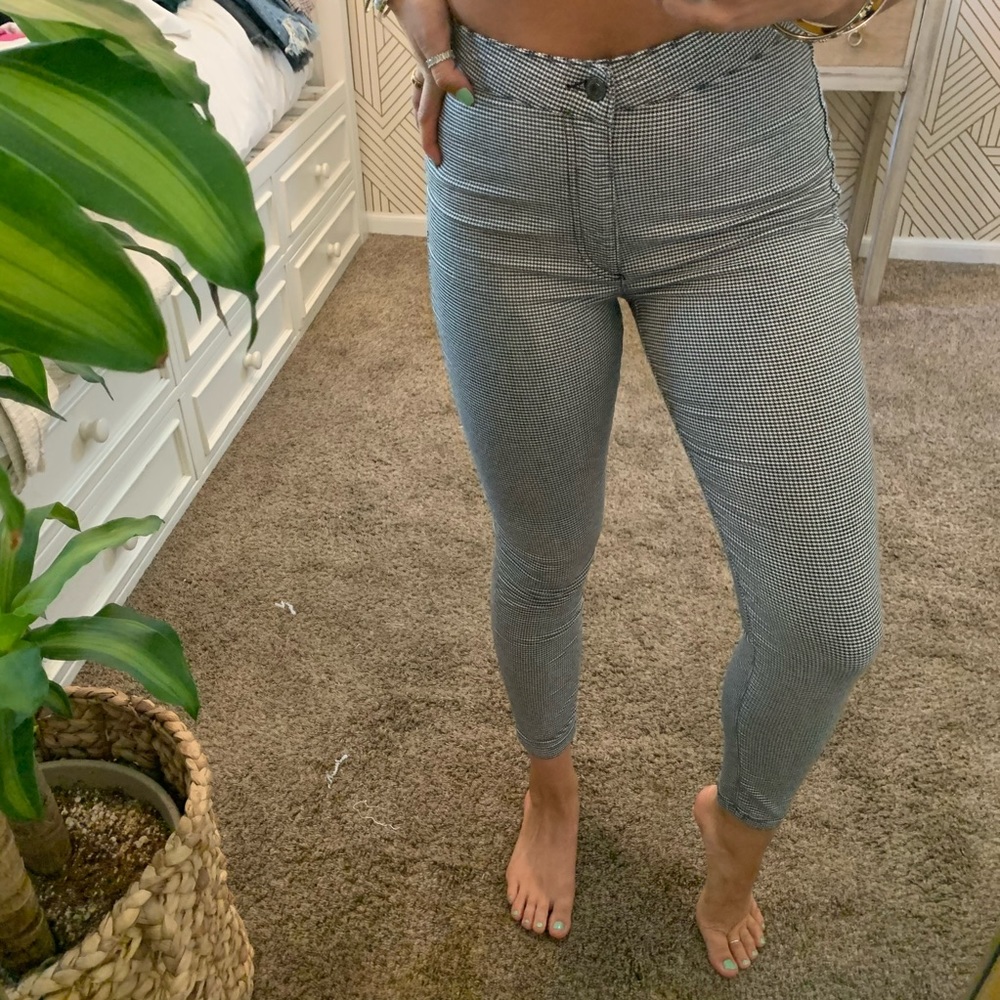 Free People Gingham/Plaid Skinny Jeans 🖤